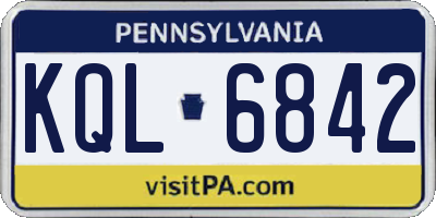 PA license plate KQL6842