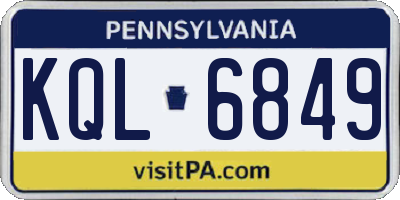 PA license plate KQL6849