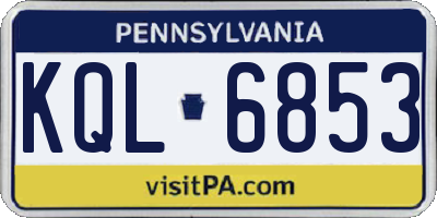 PA license plate KQL6853