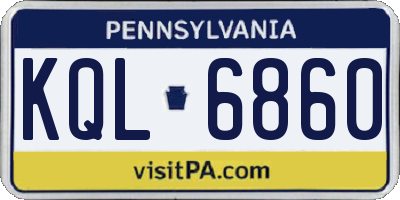 PA license plate KQL6860
