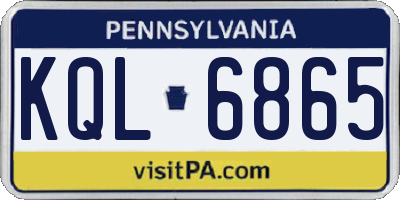 PA license plate KQL6865