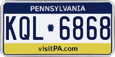 PA license plate KQL6868