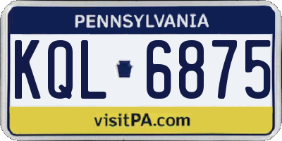 PA license plate KQL6875