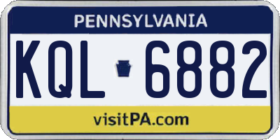 PA license plate KQL6882