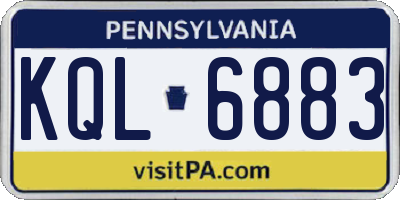 PA license plate KQL6883