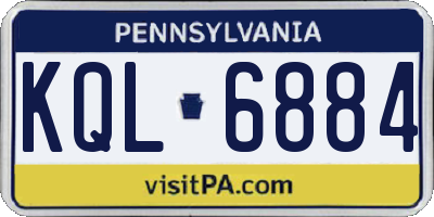 PA license plate KQL6884