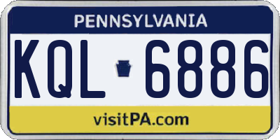 PA license plate KQL6886