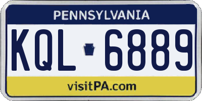 PA license plate KQL6889