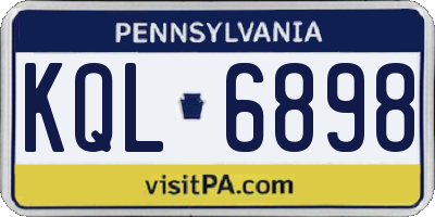 PA license plate KQL6898