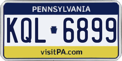 PA license plate KQL6899