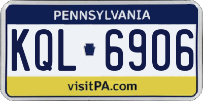 PA license plate KQL6906