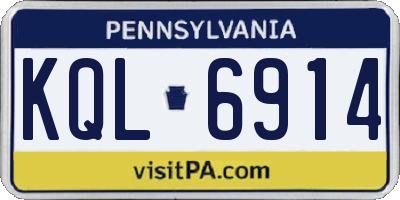 PA license plate KQL6914