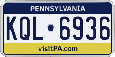 PA license plate KQL6936
