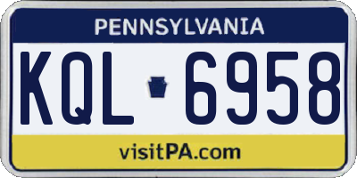 PA license plate KQL6958