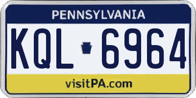 PA license plate KQL6964