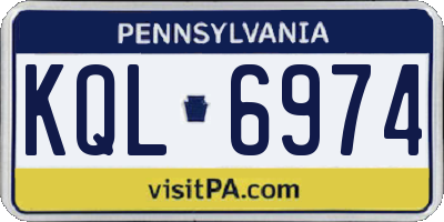 PA license plate KQL6974