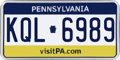 PA license plate KQL6989