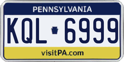 PA license plate KQL6999