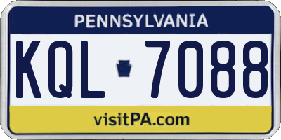PA license plate KQL7088
