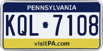 PA license plate KQL7108