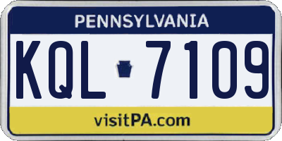 PA license plate KQL7109