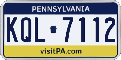 PA license plate KQL7112