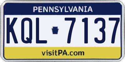PA license plate KQL7137