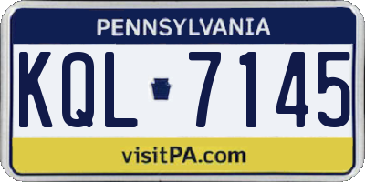 PA license plate KQL7145
