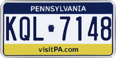 PA license plate KQL7148