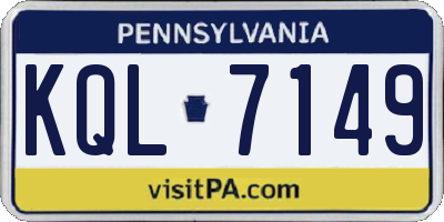 PA license plate KQL7149