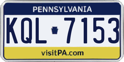 PA license plate KQL7153