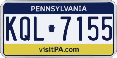 PA license plate KQL7155