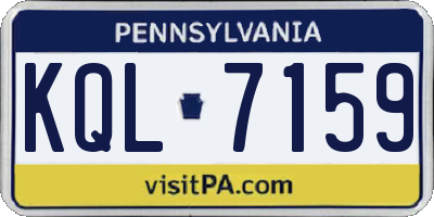 PA license plate KQL7159