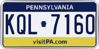 PA license plate KQL7160