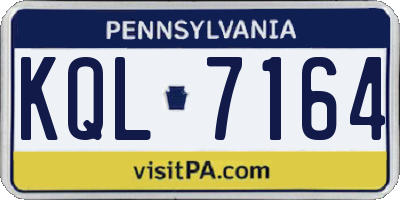 PA license plate KQL7164