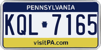 PA license plate KQL7165