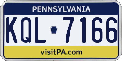 PA license plate KQL7166
