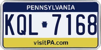 PA license plate KQL7168
