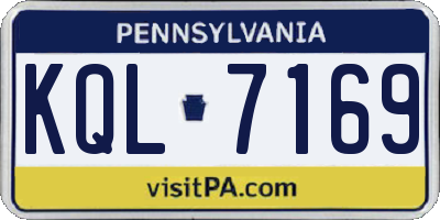 PA license plate KQL7169