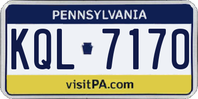 PA license plate KQL7170