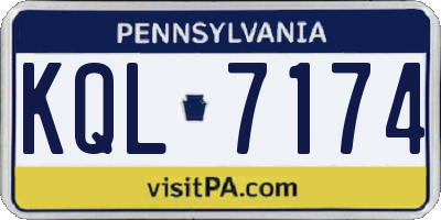 PA license plate KQL7174