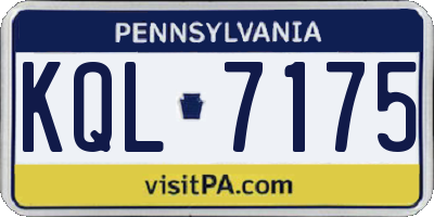PA license plate KQL7175