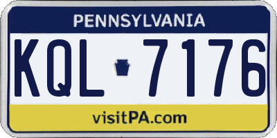 PA license plate KQL7176