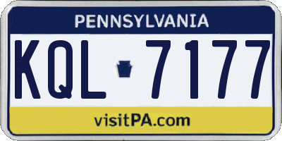 PA license plate KQL7177