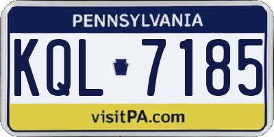PA license plate KQL7185