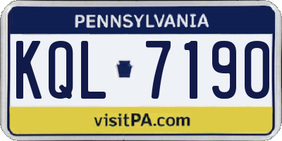 PA license plate KQL7190