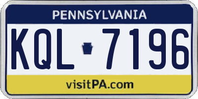 PA license plate KQL7196