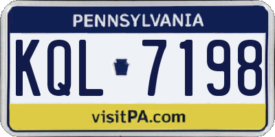 PA license plate KQL7198