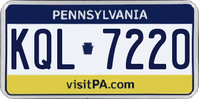 PA license plate KQL7220