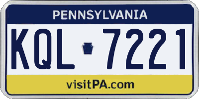 PA license plate KQL7221